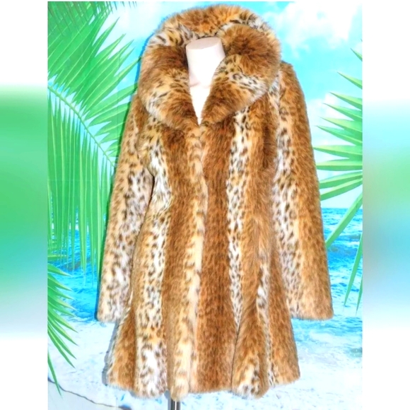 Rare Inc Concepts Faux Leopard Fur Coat Small/Medium - Picture 1 of 6
